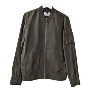 TOPMAN Men's Olive Green Full Zip Bomber Jacket Size S NWOT